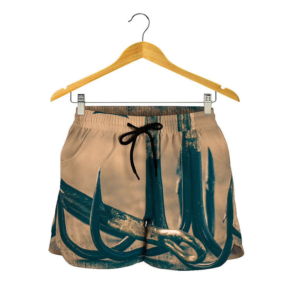 Fishing Hooks Print Women's Shorts