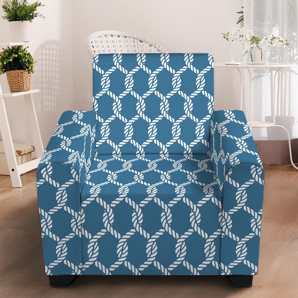 Fishing Rope Knots Pattern Print Armchair Slipcover