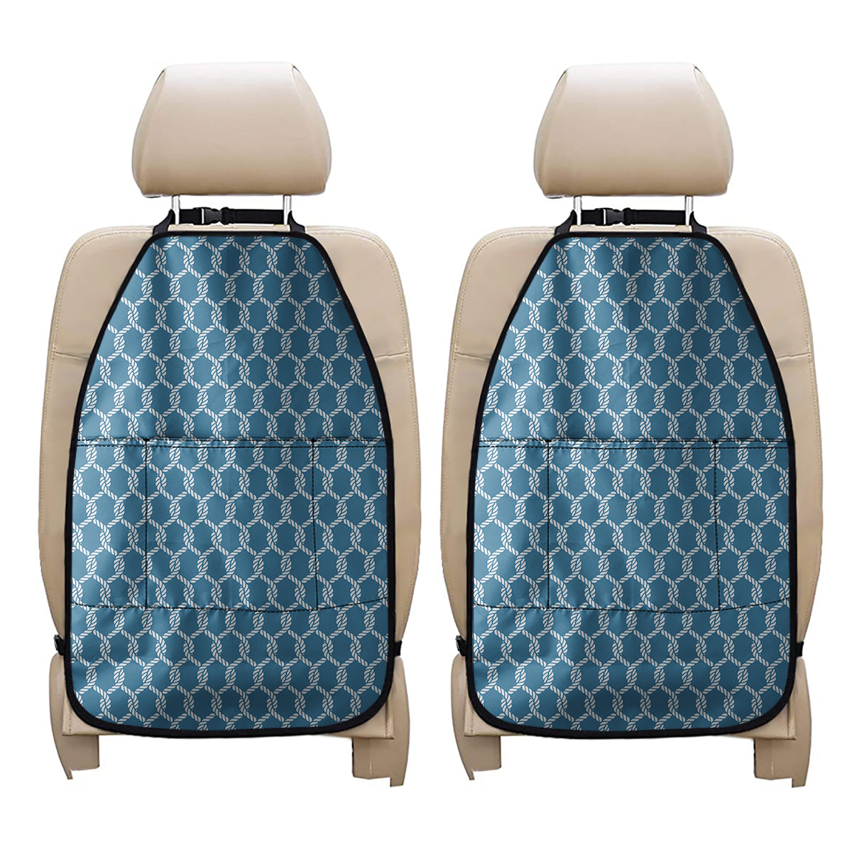Fishing Rope Knots Pattern Print Car Seat Organizers