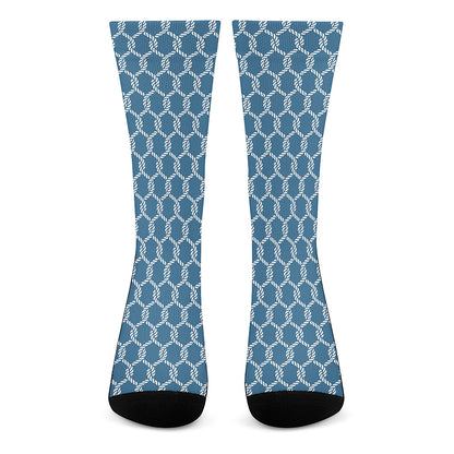 Fishing Rope Knots Pattern Print Crew Socks