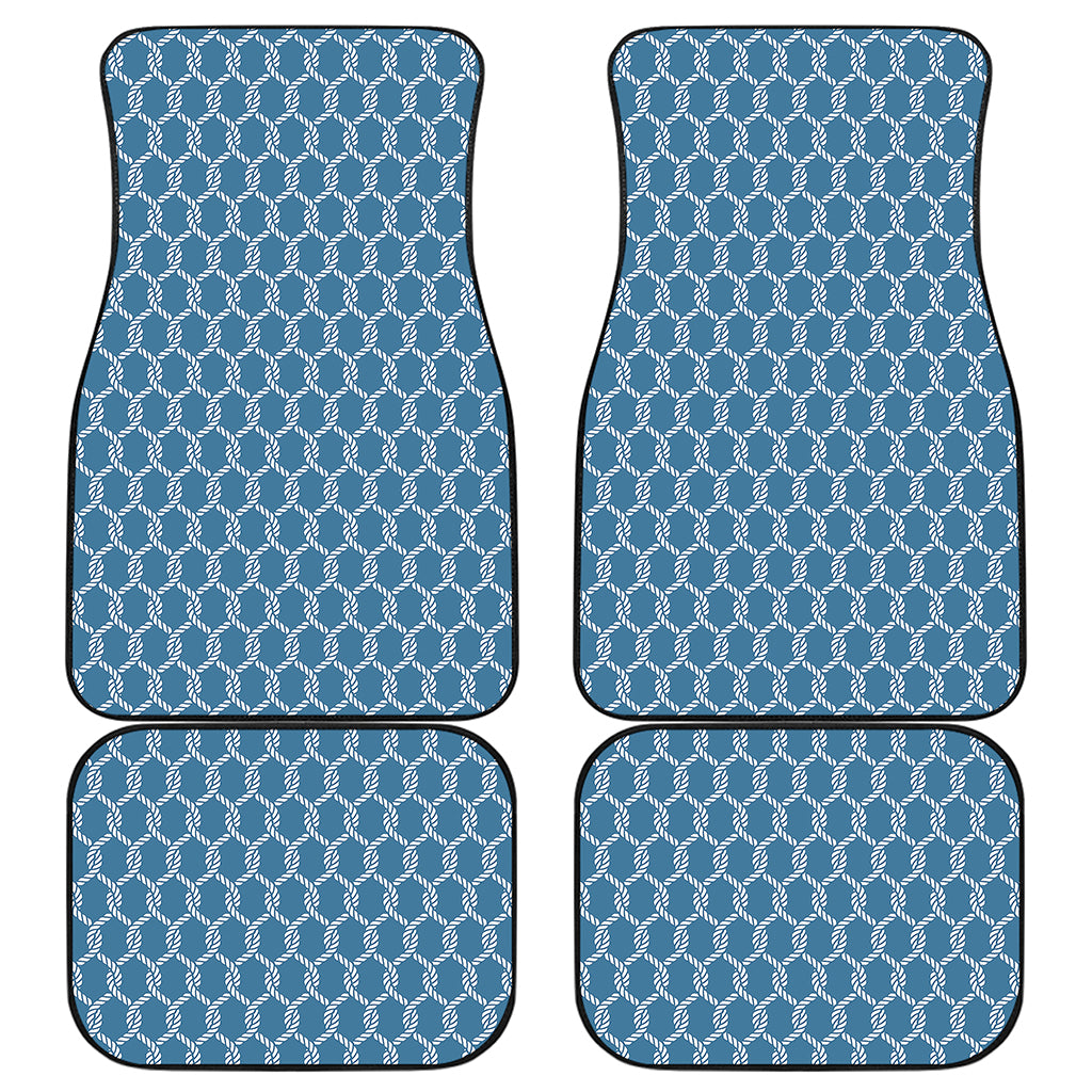 Fishing Rope Knots Pattern Print Front and Back Car Floor Mats