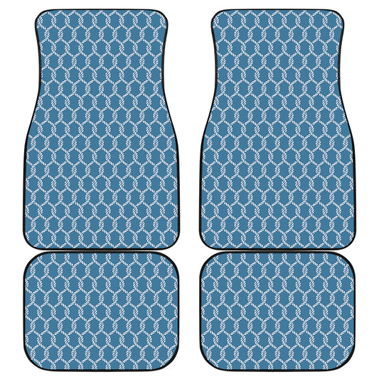 Fishing Rope Knots Pattern Print Front and Back Car Floor Mats