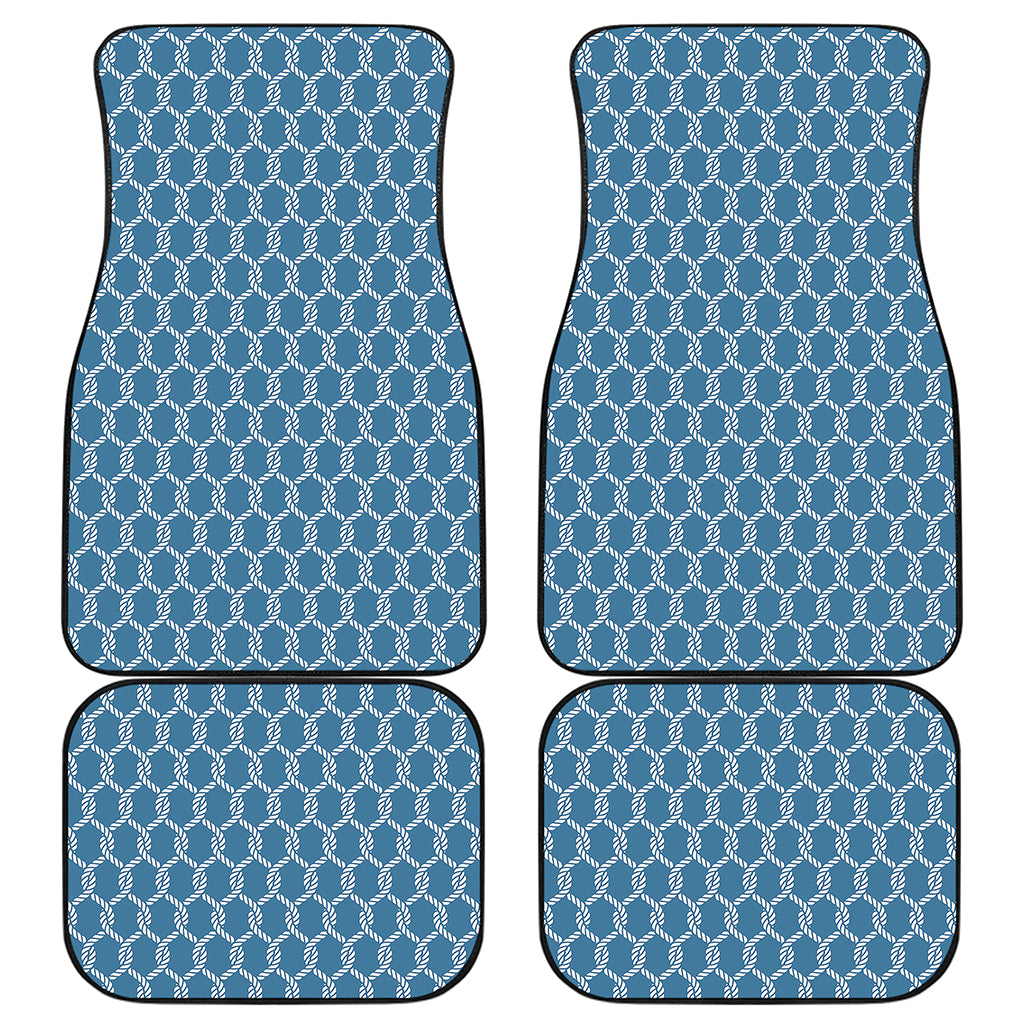 Fishing Rope Knots Pattern Print Front and Back Car Floor Mats