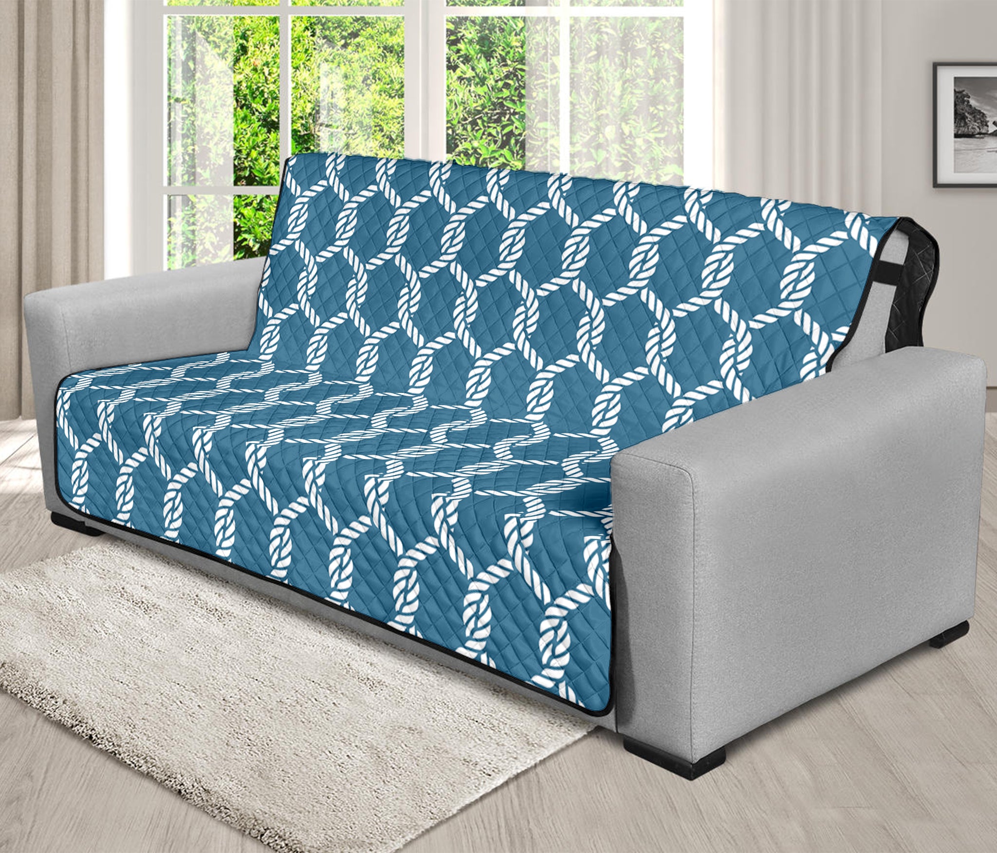 Fishing Rope Knots Pattern Print Futon Protector