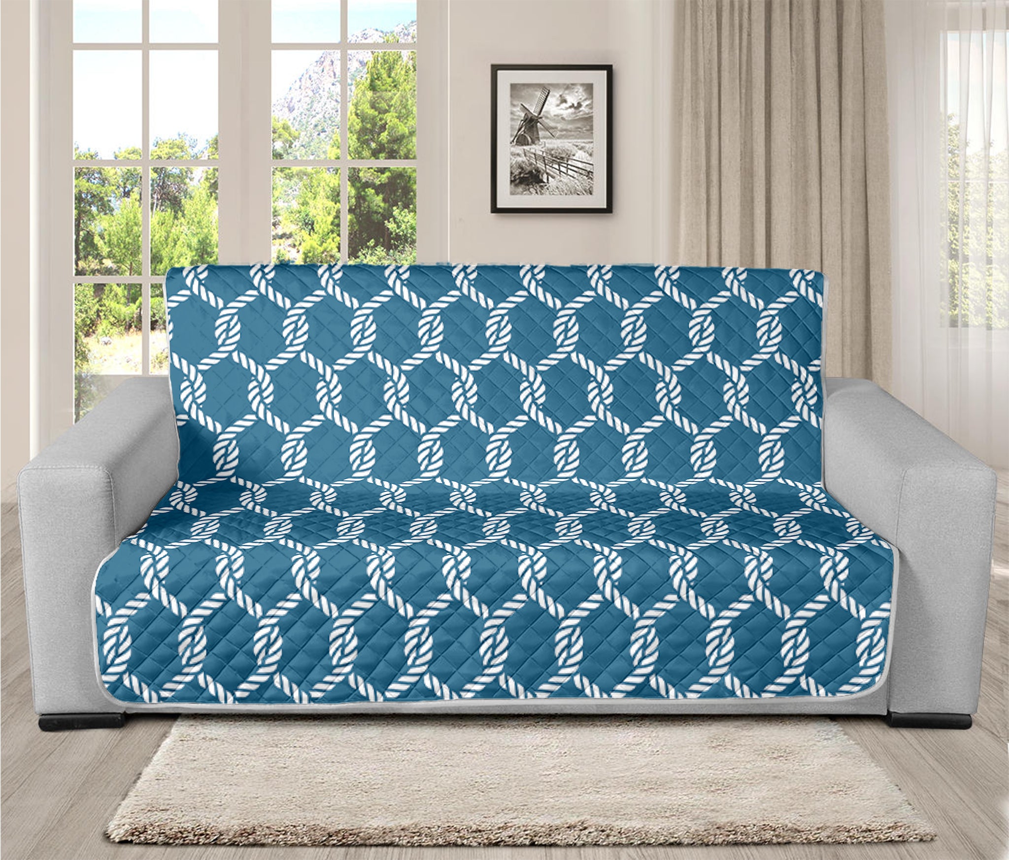 Fishing Rope Knots Pattern Print Futon Protector