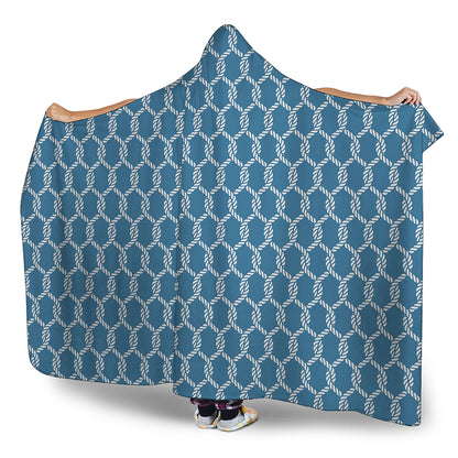 Fishing Rope Knots Pattern Print Hooded Blanket
