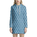 Fishing Rope Knots Pattern Print Pullover Hoodie Dress