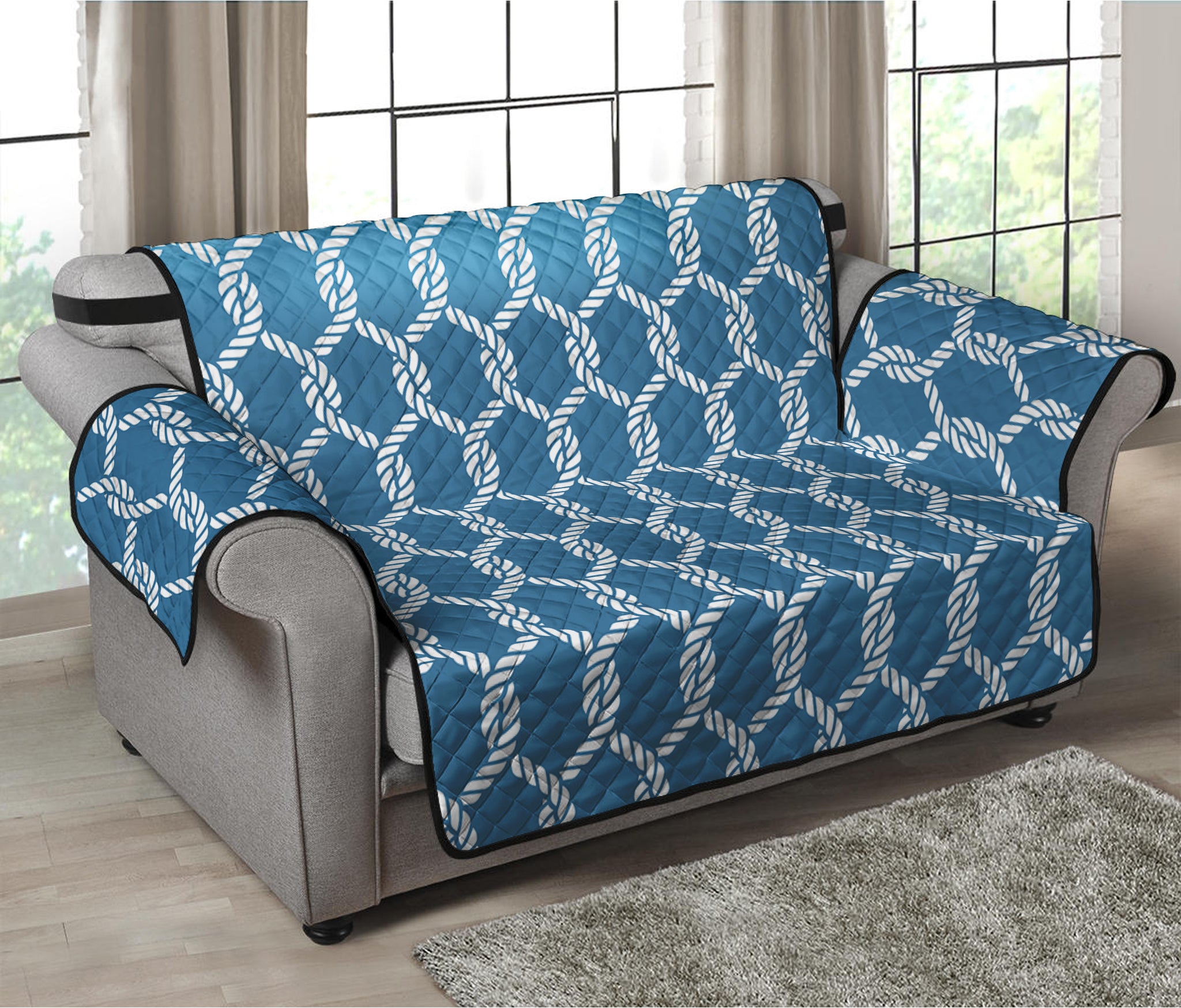 Fishing Rope Knots Pattern Print Loveseat Protector