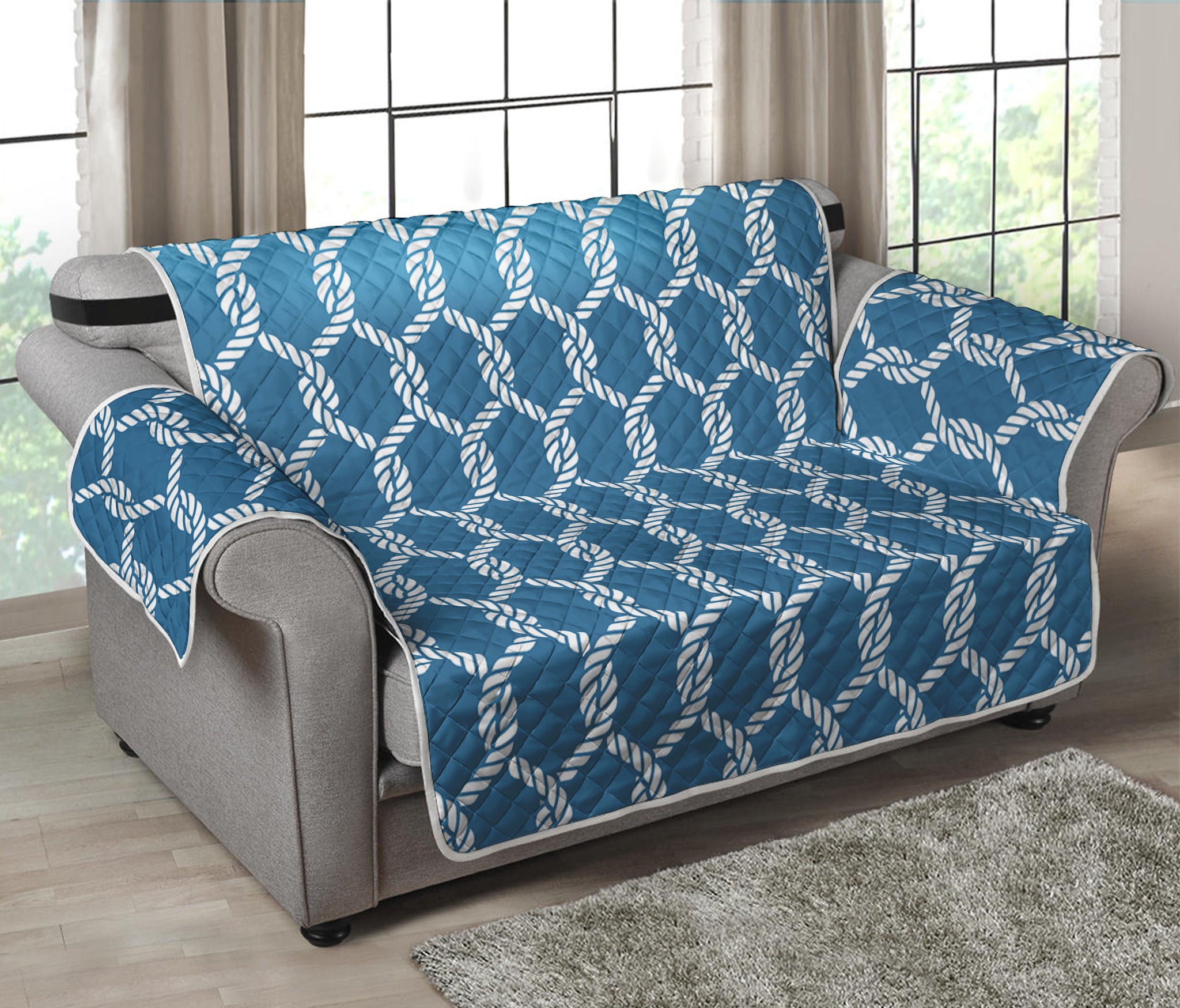 Fishing Rope Knots Pattern Print Loveseat Protector