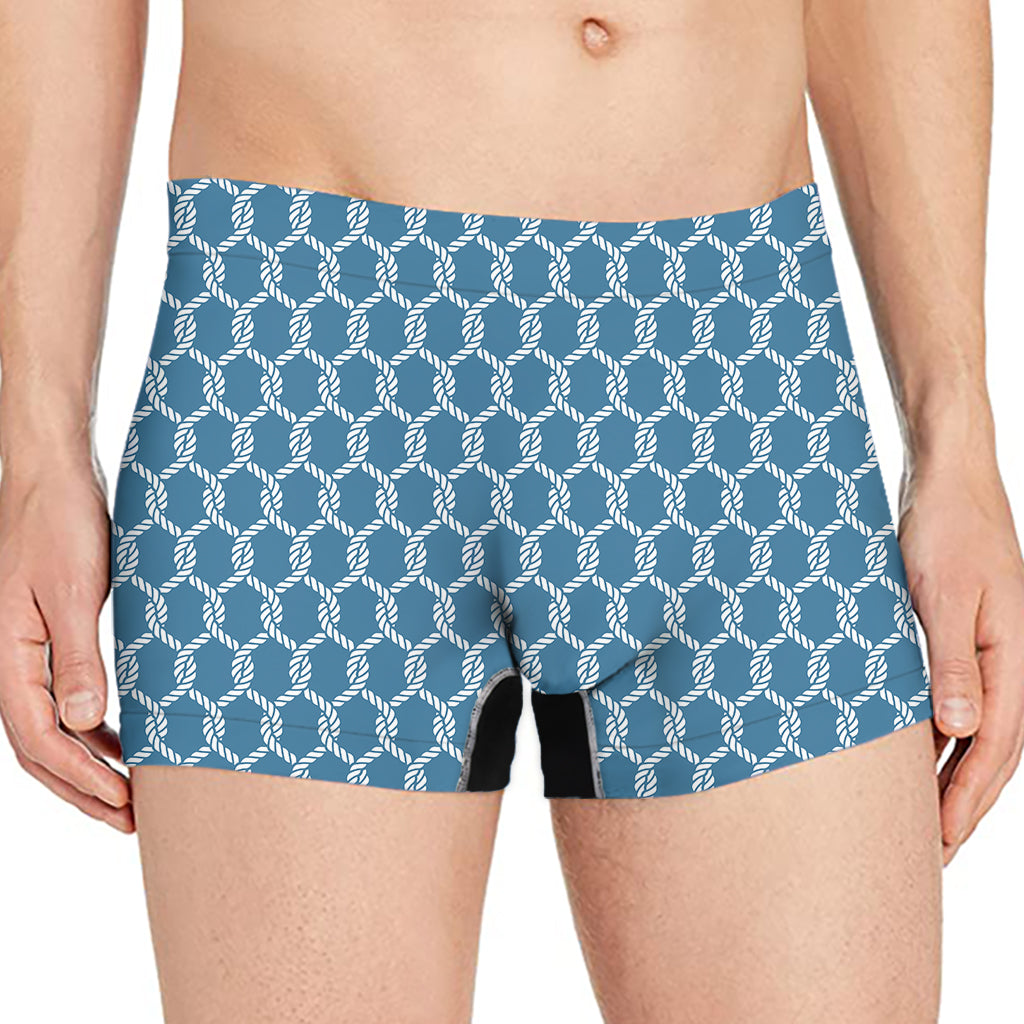 Fishing Rope Knots Pattern Print Men's Boxer Briefs