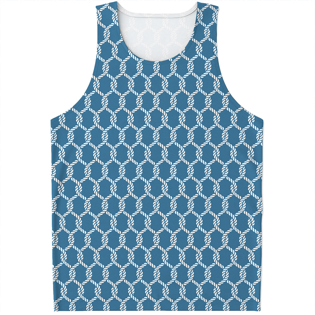 Fishing Rope Knots Pattern Print Men's Tank Top