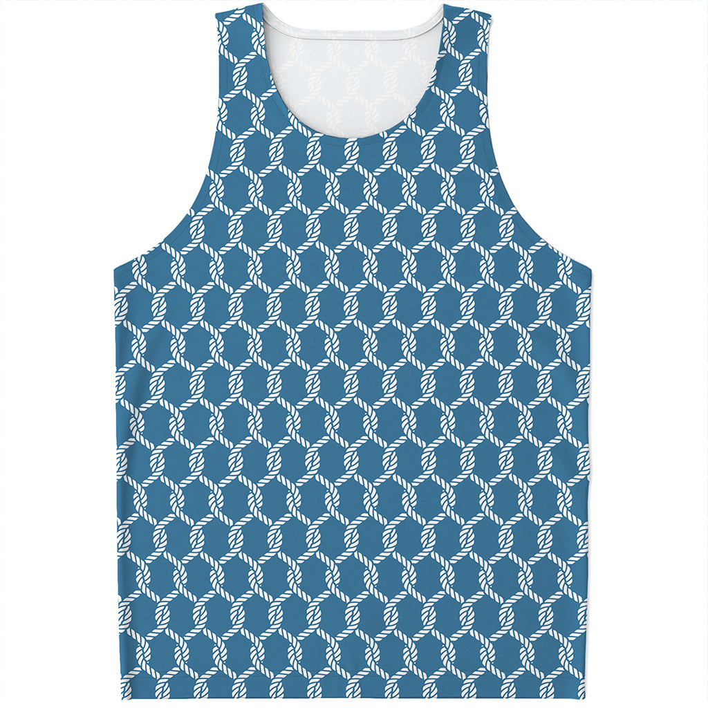 Fishing Rope Knots Pattern Print Men's Tank Top