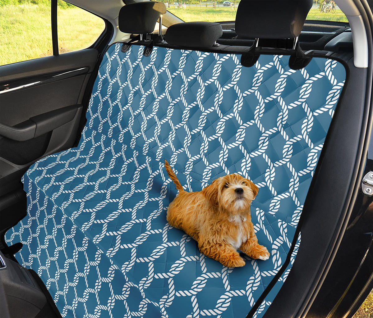 Fishing Rope Knots Pattern Print Pet Car Back Seat Cover