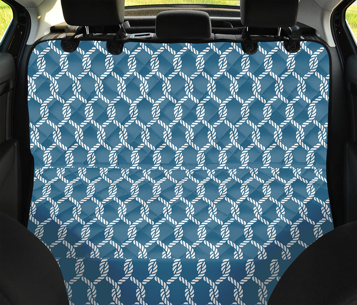 Fishing Rope Knots Pattern Print Pet Car Back Seat Cover