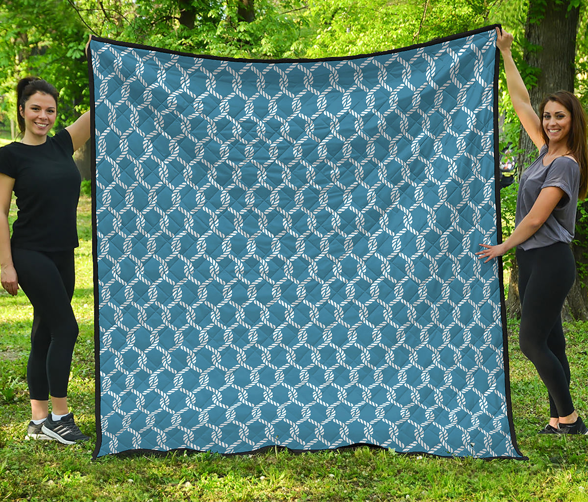 Fishing Rope Knots Pattern Print Quilt