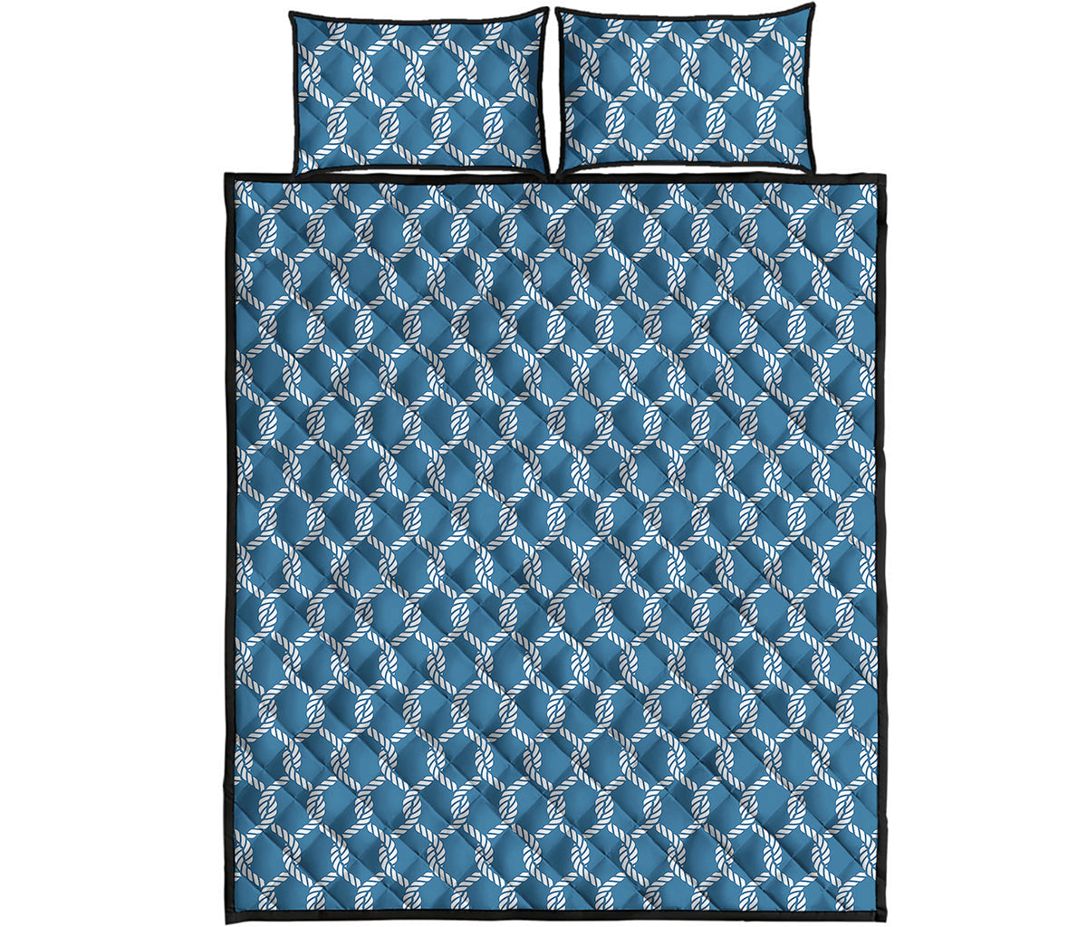 Fishing Rope Knots Pattern Print Quilt Bed Set