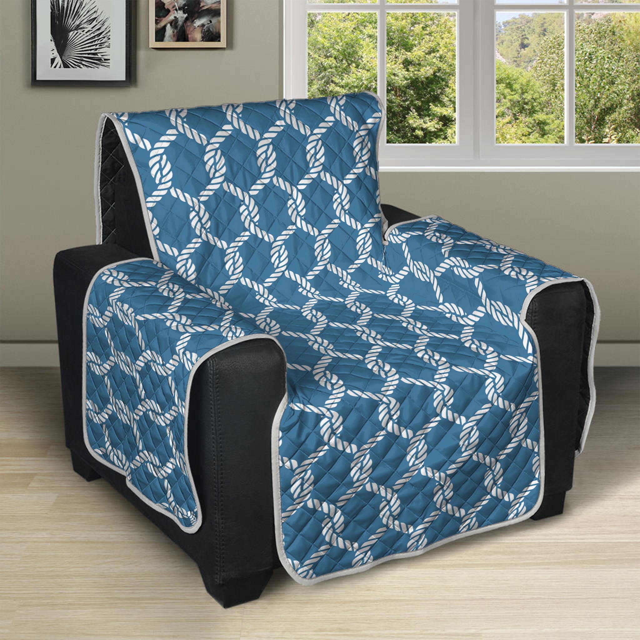 Fishing Rope Knots Pattern Print Recliner Protector