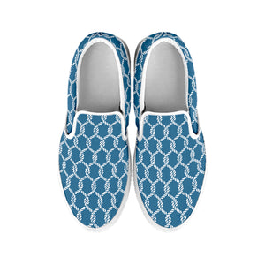 Fishing Rope Knots Pattern Print White Slip On Shoes