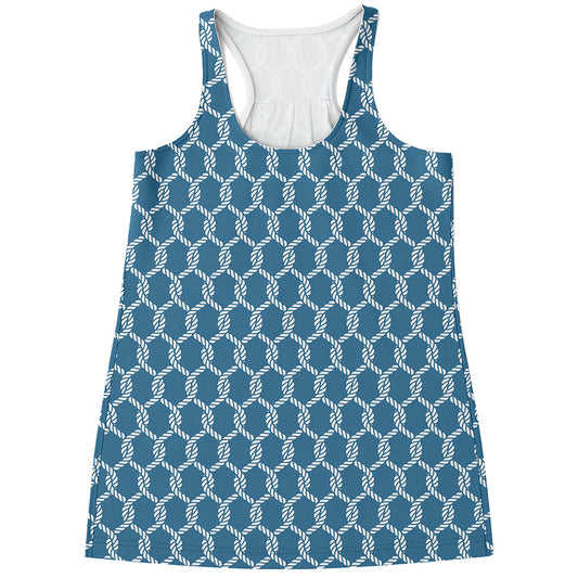 Fishing Rope Knots Pattern Print Women's Racerback Tank Top