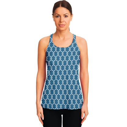Fishing Rope Knots Pattern Print Women's Racerback Tank Top