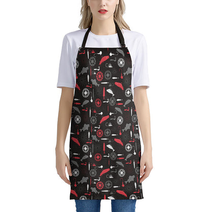 Fishing Theme Pattern Print Apron