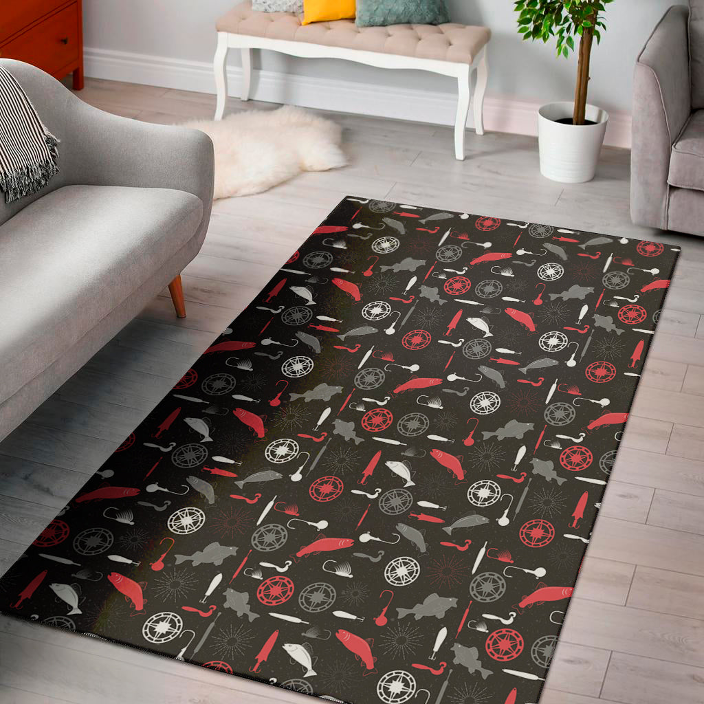 Fishing Theme Pattern Print Area Rug