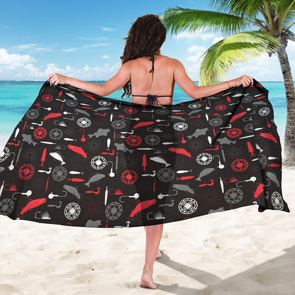 Fishing Theme Pattern Print Beach Sarong Wrap