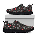 Fishing Theme Pattern Print Black Running Shoes