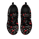 Fishing Theme Pattern Print Black Sneakers