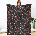 Fishing Theme Pattern Print Blanket