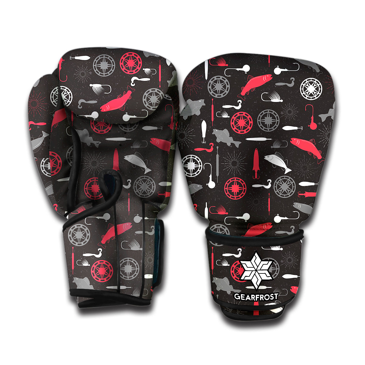 Fishing Theme Pattern Print Boxing Gloves