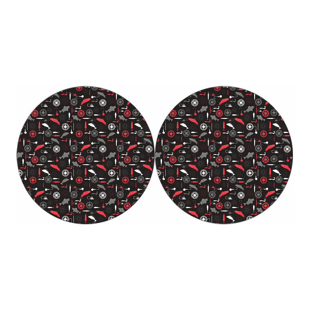 Fishing Theme Pattern Print Car Coasters