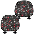 Fishing Theme Pattern Print Car Headrest Covers