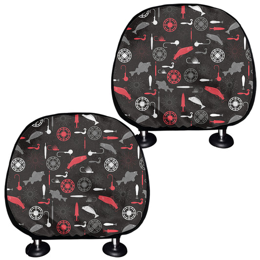 Fishing Theme Pattern Print Car Headrest Covers
