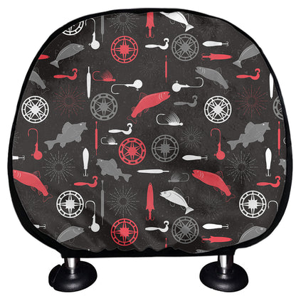 Fishing Theme Pattern Print Car Headrest Covers