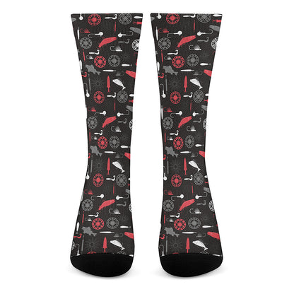 Fishing Theme Pattern Print Crew Socks