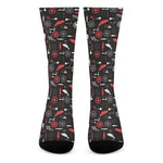 Fishing Theme Pattern Print Crew Socks