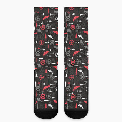 Fishing Theme Pattern Print Crew Socks