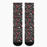 Fishing Theme Pattern Print Crew Socks