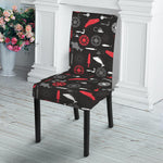 Fishing Theme Pattern Print Dining Chair Slipcover