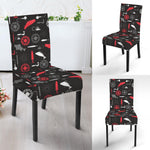 Fishing Theme Pattern Print Dining Chair Slipcover