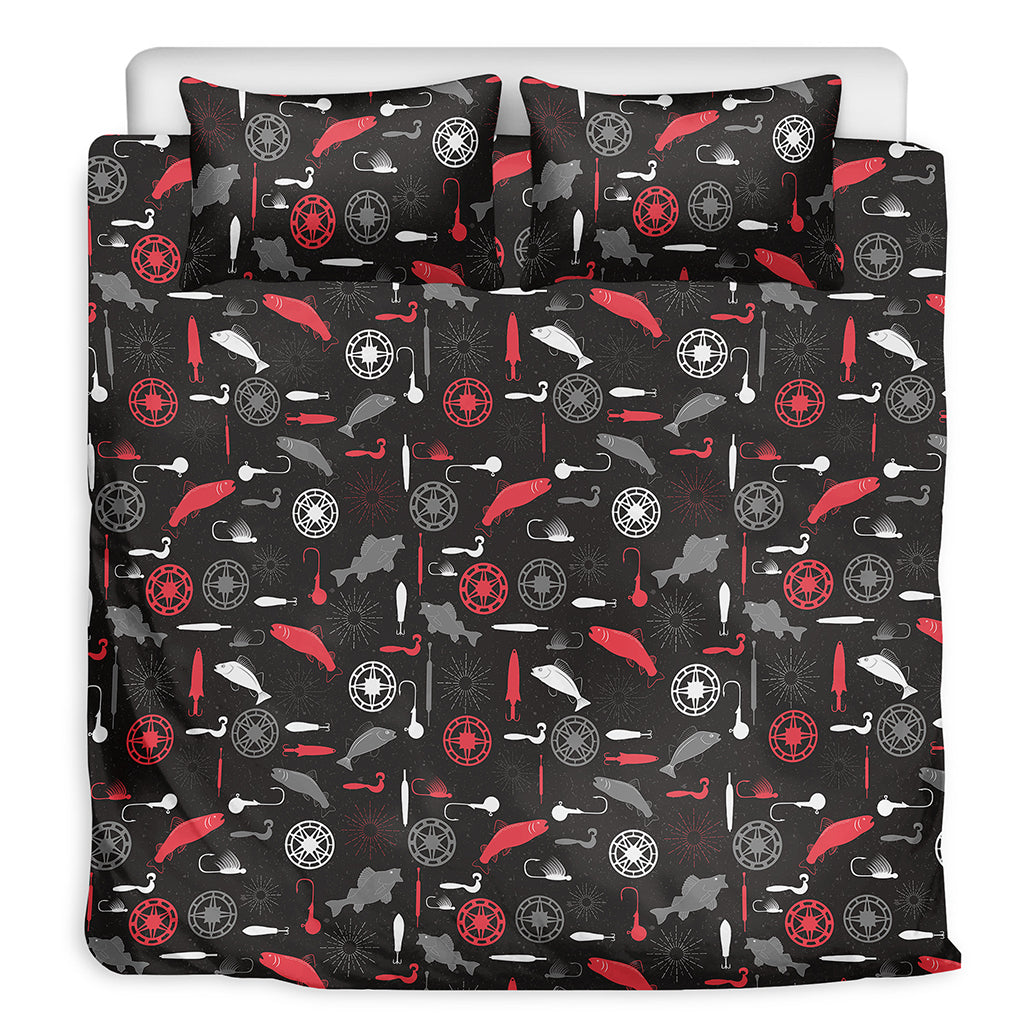 Fishing Theme Pattern Print Duvet Cover Bedding Set