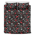 Fishing Theme Pattern Print Duvet Cover Bedding Set