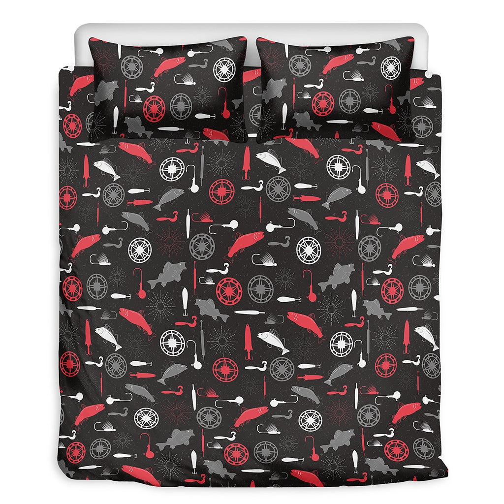 Fishing Theme Pattern Print Duvet Cover Bedding Set