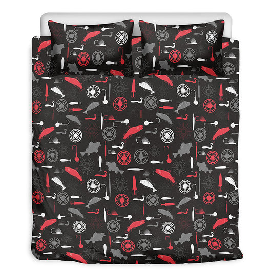 Fishing Theme Pattern Print Duvet Cover Bedding Set