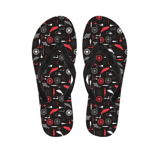 Fishing Theme Pattern Print Flip Flops