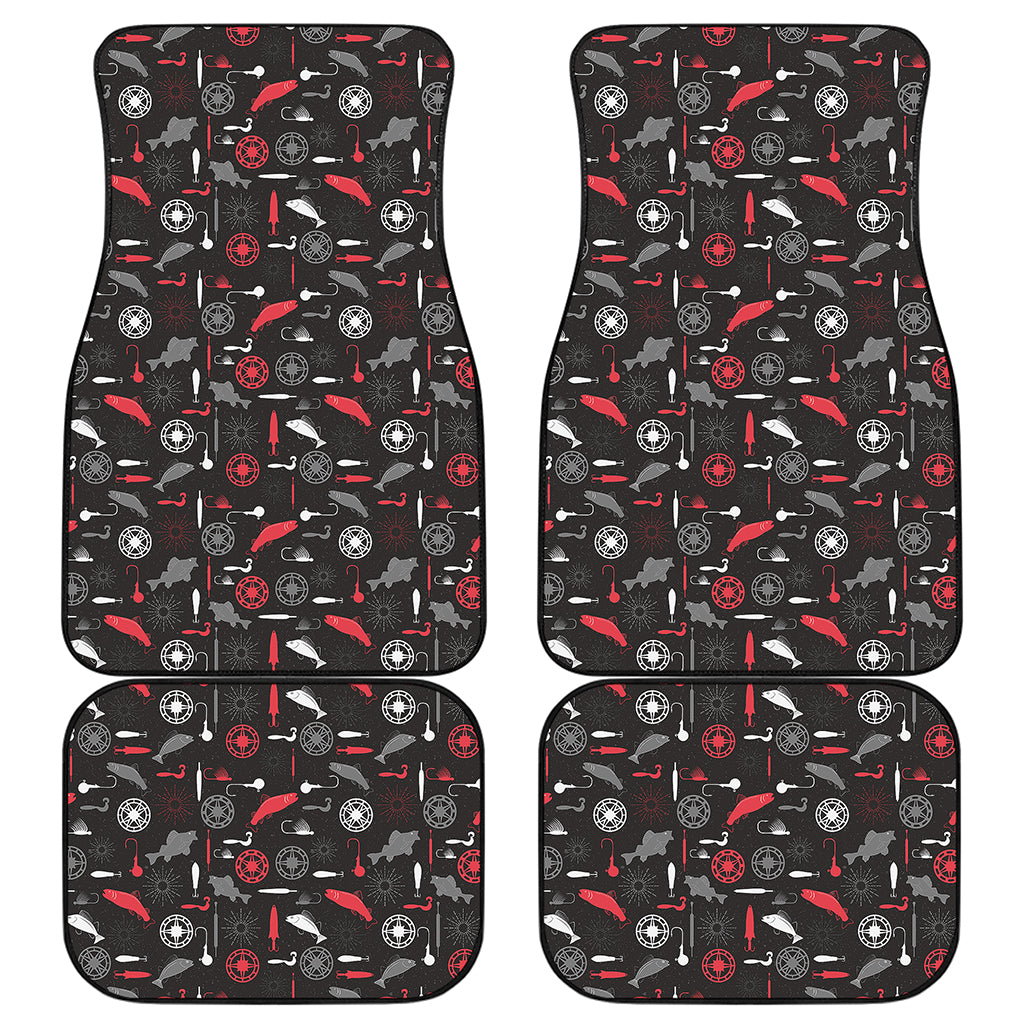 Fishing Theme Pattern Print Front and Back Car Floor Mats