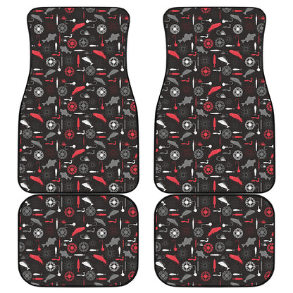 Fishing Theme Pattern Print Front and Back Car Floor Mats