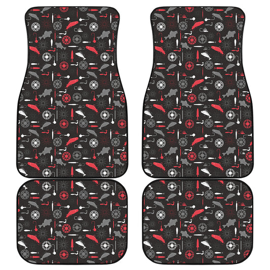 Fishing Theme Pattern Print Front and Back Car Floor Mats