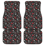 Fishing Theme Pattern Print Front and Back Car Floor Mats